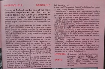 Report from match programme